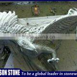 Hand carved white marble eagle sculpture