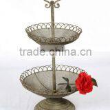 2015 New Product Rustic 3 Tier Fruit Basket Stand