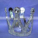 8cm Highx12cm Diameter Metallic Silver Plastic Tiaras Round King Tiaras and Crowns thumbnail-6