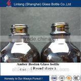 Boston Amber Glass Bottle 4oz thumbnail-3