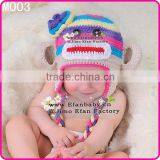 Monkey Shaped Knitting Baby Hat Handmade Crochet Hat With Tassel