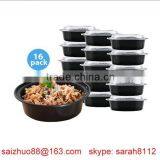 Biodegradable Disposable Microwave Oven Safe Round Plastic Food Storage Container With Clear Lid