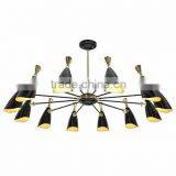 7.22-5 Six Lampshades in Aluminum Suspension Lamp Groovy Suspension Ideal for Living Room