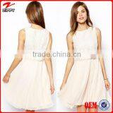 Women one piece Evening Dresses design lace bodice with pleated skirt evening dress online shopping hong kong