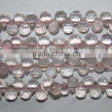 Natural Rose Quartz Faceted Drops thumbnail-1
