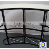 Promotional curved or straight folding aluminum 2*2 pop up style advertising desk