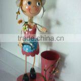 Decorative Metal Doll With Flower Tub thumbnail-1