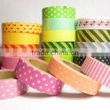 Wholesale YIWU FACTORY polkadots polka dots and Stripes adhesive masking tape Washi Tape 15mm x 10m