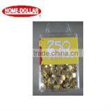 250 Punaises Boxable Goldtone Thumbtacks, 250-Count Box