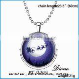 2016 HOT Jewelry Glass Tile Glow Design Christmas Ornament Necklace thumbnail-6