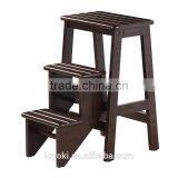 2016 New Beech Wood 3 Tier Folding Step Stool With Groove to Avoid Slip Ladder Step Stool thumbnail-2