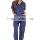 Women's Scrub Sets,Matching Top And Pants Solid Scrubs Medical Scrubs China Nursing Uniform With 6 Pockets Wholesale thumbnail-3