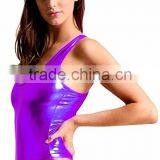 Women Metallic One Piece Shiny Leather Thong Leotard Bodysuit Leotard For Gymnastics Dancewear Working Out Swimming Clubwear thumbnail-6
