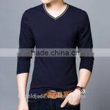 China Factory V Neck Blank Good Quality Long Sleeve Cotton Inner T Shirt In Bulk Sales thumbnail-5