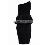 Black Evening Dress,off Shoulder Peplum Straight Slim Fitting Metal Zipper Back Sexy Peplum Dress thumbnail-3