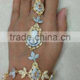 Slave Bracelet With FINGER Ring CZ Haathphool Panja thumbnail-3