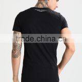 MGOO New Arrival Full Print Mens Streetwear T-Shirt Short Sleeve Longline Curve Bottom T Shirts thumbnail-2