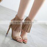 Zm50099b 2017 Summer Europe Women High Shoes Fashion Tasseles Ladies Shoes thumbnail-1