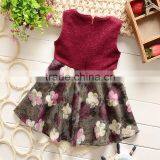 New Arrival Unique Baby Girl Names Images Children Girl Wool Dress With Beautiful Bowknot thumbnail-2