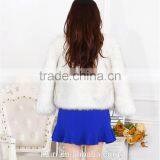 New Women's Faux Fox Fur Beige Gradual Color Black / Coffee Tip Jacket Coat Long Hairy Shaggy Outwear Autumn Winter Tops thumbnail-3