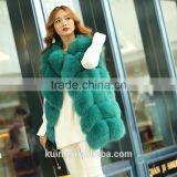 2015 Fashion Lady Natrual Fox Fur Vest Women's Real Full Fox Fur and Leather Winter Overcoat Girl's Outerwear Fur Vest Coat thumbnail-4