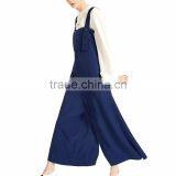 Wholesale OEM Pleated Wide-Leg Casual Women Overalls Jumpsuit thumbnail-2