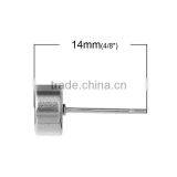 Stainless Steel Ear Studs Earring Findings Round Silver Tone 14.0mm x 6.0mm thumbnail-2