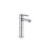 High Brass Deck Mounted Basin Mixer Taps Single Handle Round Water Faucet thumbnail-1