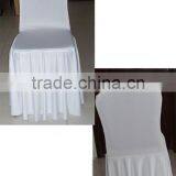 Spandex Wedding Chair Cover With Skirting Pleated Lycra Chair Cover thumbnail-1