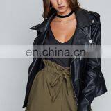 Khaki Paper Bag Elastic Waistband Shorts, Ladies High Waist Shorts thumbnail-4