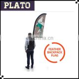 PLATO wholesale teardrop backpack advertsing flag,windmill printing walking backpack banner,moving backpack feather flag