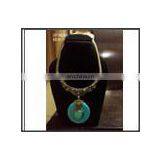 SF-N241 Brass Statement Necklace With Pendant thumbnail-1