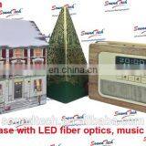 High Quality LED Fiber Optics Light up Christmas Musical Tin Can thumbnail-5