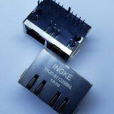 YKJD-811229BNL 7499021125 2 Port 100 Base-T Tab Down Through Hole RJ45 Jacks With Magnetics thumbnail-1