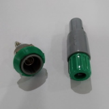 Plastic 0 degree plug and socket for pneumatic with green nut