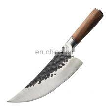 7.2 Inch Professional Forged Hammered Stainless Steel Kitchen Chopping Knife Meat Cleaver With Rose Wood Handle Butcher Knife thumbnail-1