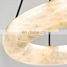 Wholesale Modern Creative Luxury Restaurant Round Hanging Lamp Alabaster Chandelier thumbnail-4