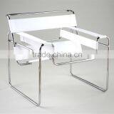 Replica German Design Chairs Stainless Steel Elegant PVC/Genuine Leather Marcel Breuer Wassily Chair thumbnail-4