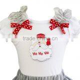 Xmas Silver Snowflake Ruffles Santa HoHoHo White Short Sleeves Tee thumbnail-1