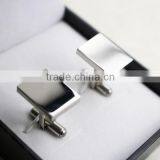 Men's Business Cufflinks Silver Rectangle Cufflinks