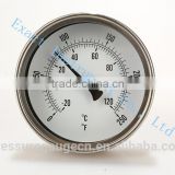 All stainless steel bimetal industrial temperature gauge