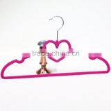 Beautiful Fashional Pink Velvet Hanger With Heart Shape Hook thumbnail-1