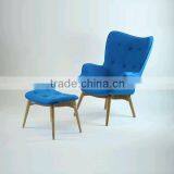 Nordic Style Design Lounge Chair Wooden , Seat Upholstered in thumbnail-5