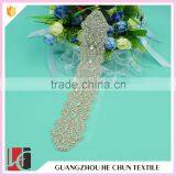 HC-3449 Hechun Factory Sew On Crystal Bead Hand Applique Embroidery Designs for Wedding Dress