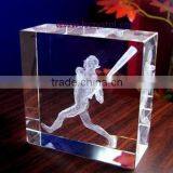 Crystal 3D Laser Etched Glass Cubes For Sports Souvenirs Quality Choice thumbnail-1