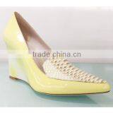 Patent Leather Women High Heel Wedge Shoes Pointed Toe Women Pretty Wedge Shoes thumbnail-2