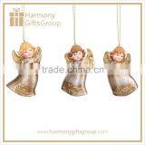 Resin Small Musicians Angels Figurines with Violin Harp and Trumpet