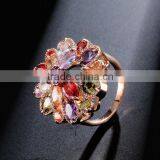 Hot Sale Unique Fashion Multicolor 18K Rose Gold Plated AAA Zircon Engagement Weddding Bijoux Rings Fine Jewelry thumbnail-3