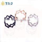 >>>New Design 3 Colors Girls Trendy Gold Plated, Silver Plated, Black Alloy Hollow Stars Finger Ring/
