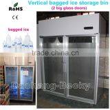 Upright Ice Merchandiser With 2-glass Door Bagged Ice Storage Bin Temp -12degree C thumbnail-5